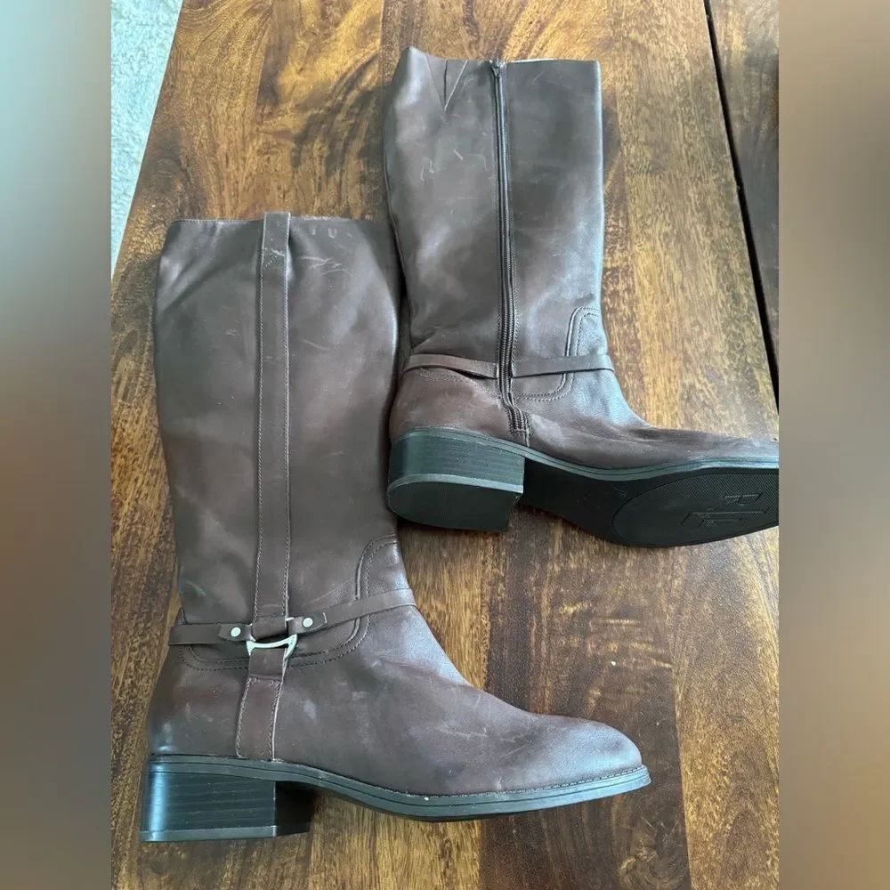 Ralph Lauren MARLA riding boots BROWN LEATHER Sz 11 - Picture 5 of 7